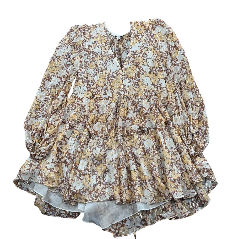 Shona Joy Florence Drawstring Mini Dress Women's 4 Tiered Boho Cottage